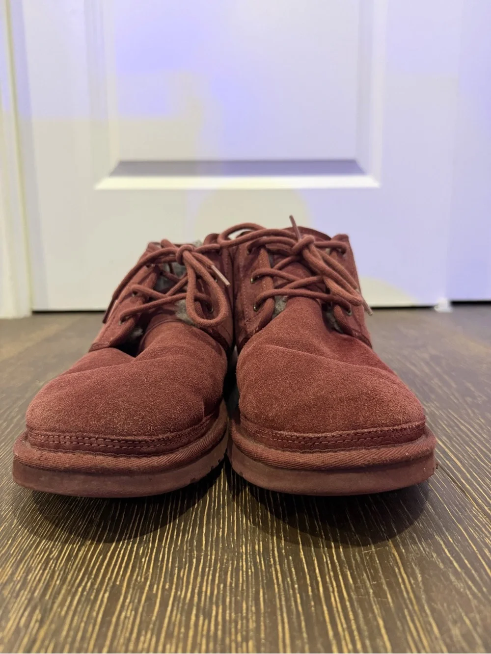 UGG Men's Wine Suede Lace-Up Ankle Boots